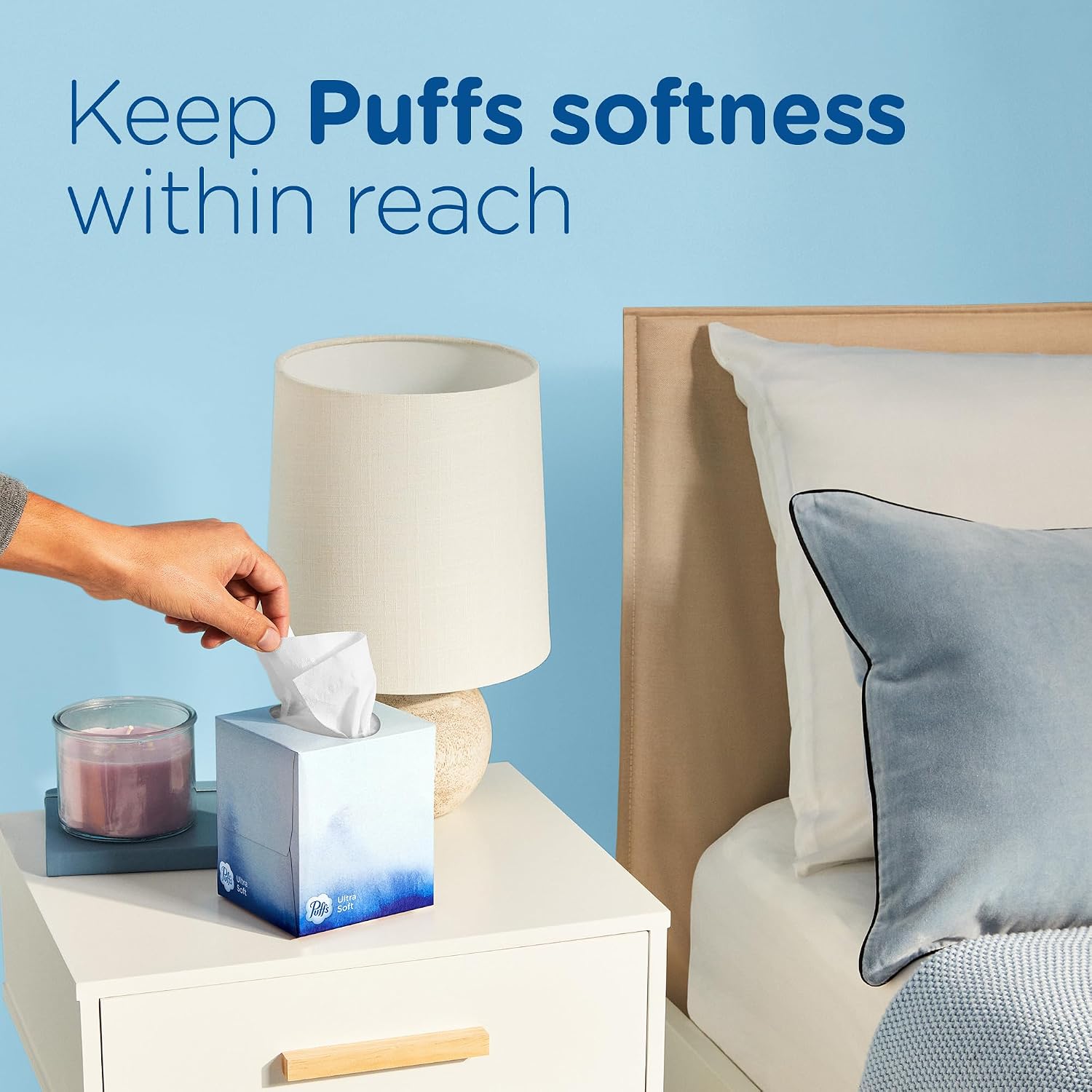 Puffs Ultra Soft Facial Tissues, 4 Family Boxes of 124 - view 6